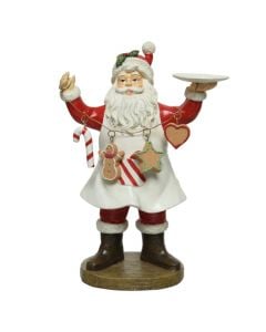 Personazh dekorativ, Santa Chief, poliresine, ngjyre e kuqe, L8.5 x W16 x H23 cm