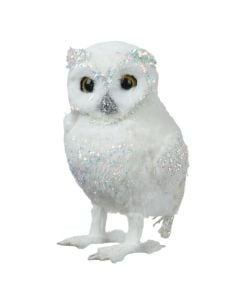 Decorative figure, Owl, plastic, artificial gesof, L19 x W14 x H23 cm