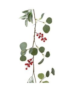 Dege dekorative me motive Christmas, Berry, ngjyre jeshile me te kuqe, L150 x W7 cm