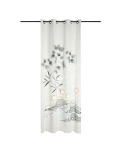 Yuki full curtain with rings , 100% cotton, natural, 140x260 cm