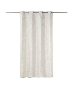 Marius full curtain with rings , 100% polyester, white/gold, 140x260 cm