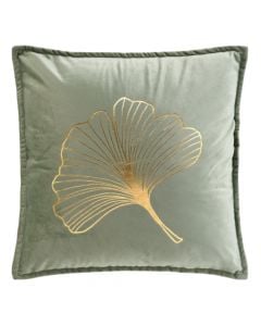 Glama decorative pillow, 100% polyester, green/gold, 45x45 cm