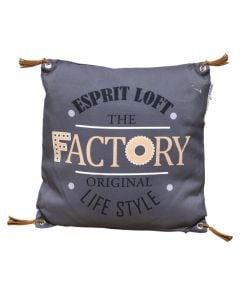 Decorative pillow, 100% polyester, dark grey, 40x40 cm