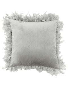 Marlina decorative pillow, 100% polyester, grey, 40x40 cm