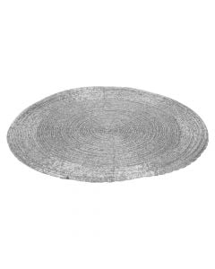 Placemat, plastic, silver color, D35 cm