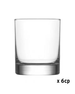 Gotë whisky Ada (PK6), qelq, transparente, 320 cc, Dia. 7.9 x H 9.3 cm