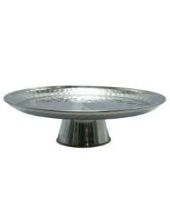 Cake stand, stainless steel, grey, Dia. 26  x  H. 8 cm