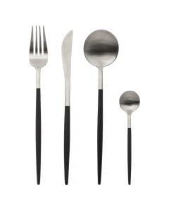 Serving set spoons and forks (PK 24), stainless steel, black, 4.9 x 22 x  H. 0.75 cm