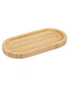 Serving plate, bamboo, natural, 20 x 10 x  H. 1.5 cm