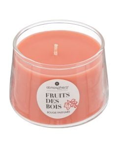 Scented candle with glass holder, forest fruit aroma, orange color, 110 gr