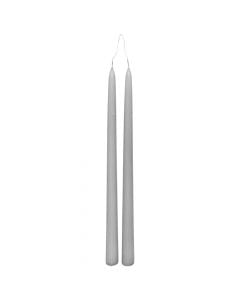 Set of decorative candles, paraffin, gray color, 30 cm, 2 pieces