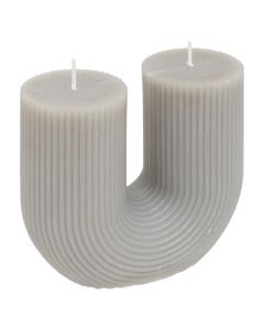 Decorative candle, paraffin, U-shaped, gray color, L11xD5.1xH12 cm