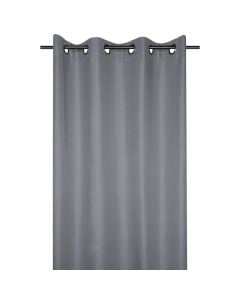 Jefferson blackout curtain with rings, 100% polyester, dark grey, 140x260 cm