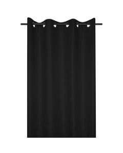 Jefferson blackout curtain with rings, 100% polyester, black, 140x260 cm