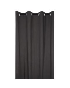 Windsor full curtain with rings, 100% cotton, anthracite, 140x260 cm