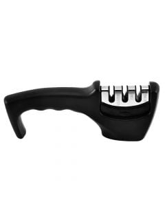 Knife sharpener, plastic , black, 19x4.5x7 cm