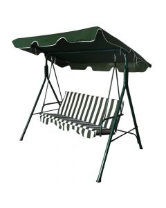Swing bench 3 persons, Size: 170x115x152 cm, Color: White/Green, Material: Cast iron + polyester