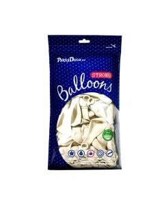Balloons, "Party", latex, 23 cm, white, 100 pieces, 1 pack