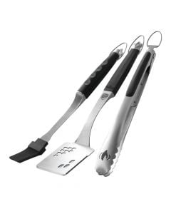 Barbecue serving accessories, Napoleon,  stainless steel, plastic holder, gray and black, 60 cm, 3 pieces