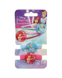 Set of clips and hair ties, Princess, mixed, 2 clips + 2 hair ties