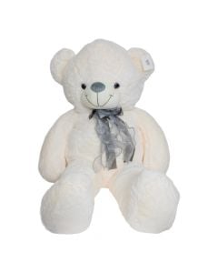 Teddy bear, polyester, white, 95 cm, 1 piece