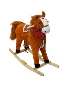 Rocking horse for children, wood, brown, 1 piece