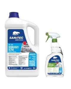 Detergent set, Sanitec, Grease 5lt + Green Power Vetri 750 ml