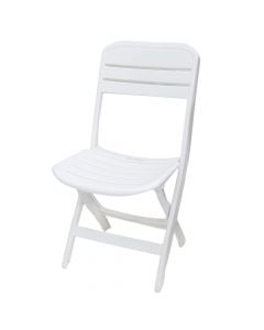 Folding chair for camping, white, 52x40x82 cm, polypropylene, 1 piece