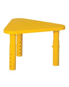 Tavoline per femije, trekendesh, e verdhe, 66x66x39-59.5 cm, polipropilen, 1 cope