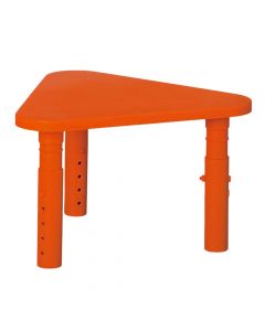 Tavoline per femije, trekendesh, portokalli, 66x66x39-59.5 cm, polipropilen, 1 cope