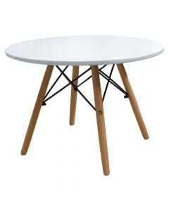 Table for children, MDF+beech wood, 60x60x42 cm, white, 1 piece