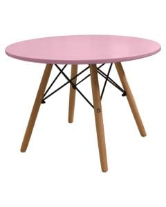 Table for children, MDF+beech wood, 60x60x42 cm, pink, 1 piece