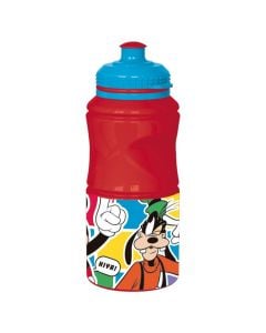 Bottle for children, Mickey Mouse, plastic, 380 ml, red, 1 piece