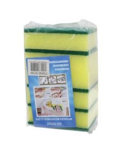 Cleaning sponge set, yellow, 10x7x3 cm, 5 pieces, 1 pack