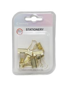 Clips with ears, metallic, gold, 1 pack