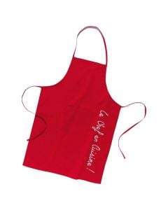 Kitchen apron, cotton, red, 60x84 cm, 1 piece