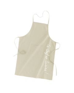 Kitchen apron, cotton, beige, 60x84 cm, 1 piece