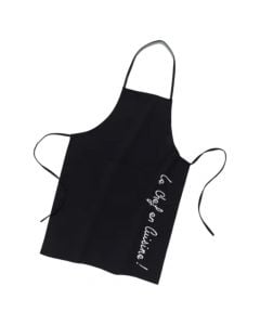 Kitchen apron, cotton, black, 60x84 cm, 1 piece