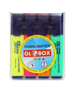 Highlighter, Globox, mix, 4 pieces, 1 pack