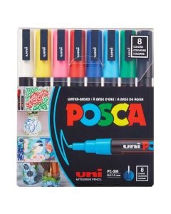 UNI MARKER POSCA PC-3M PAKO 8 COPE NGJYRA TE NDRYSHME