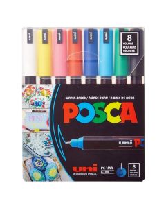 UNI MARKER POSCA PC-1MR PAKO 8 COPE NGJYRAT BAZIKE