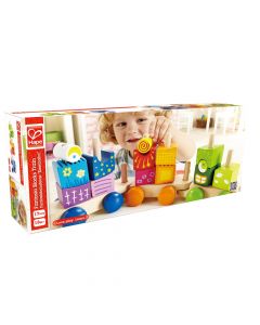 Children's toy, Hape, Fantasia blocks train, wooden, 40.5x8.2x12 cm, mixed, +18 months, 1 piece