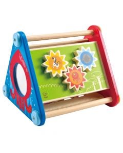 Lodër për bebe, Hape, Take along activity box, druri, 24.6x23.4x21.1 cm, mikse, +10 muajsh, 1 copë