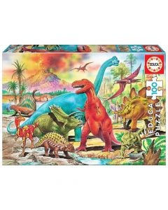 Puzzle për fëmijë, Educa, Dinosaurs, 100 pjesë, +6 vjec, 1 copë