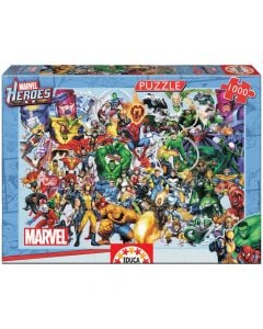 Puzzle për fëmijë, Educa, Collage of marvel heroes, 1000 pjesë, +14 vjec, 1 copë