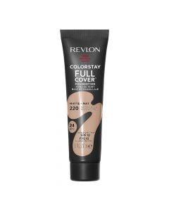 Foundation, Revlon, full cover, 30ml, matte, Natural Beige 220, spf 10, 1 piece