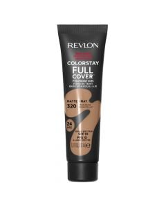 Foundation, Revlon, full cover, 30ml, matte, True Beige 320, spf 10, 1 piece