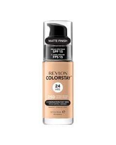 Liquid foundation, Revlon, Colorstay, Longwear Makeup, combination/oily skin, Fresh Beige 250, spf 15, 1 piece