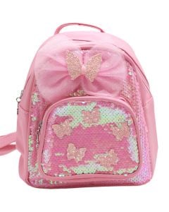 Children's kindergarten bag, butterfly with sequins, pink, 1 piece