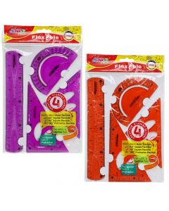 Ruler set, Junior Vita, flexible, plastic, mixed, 20 cm, 4 parts, 1 pack